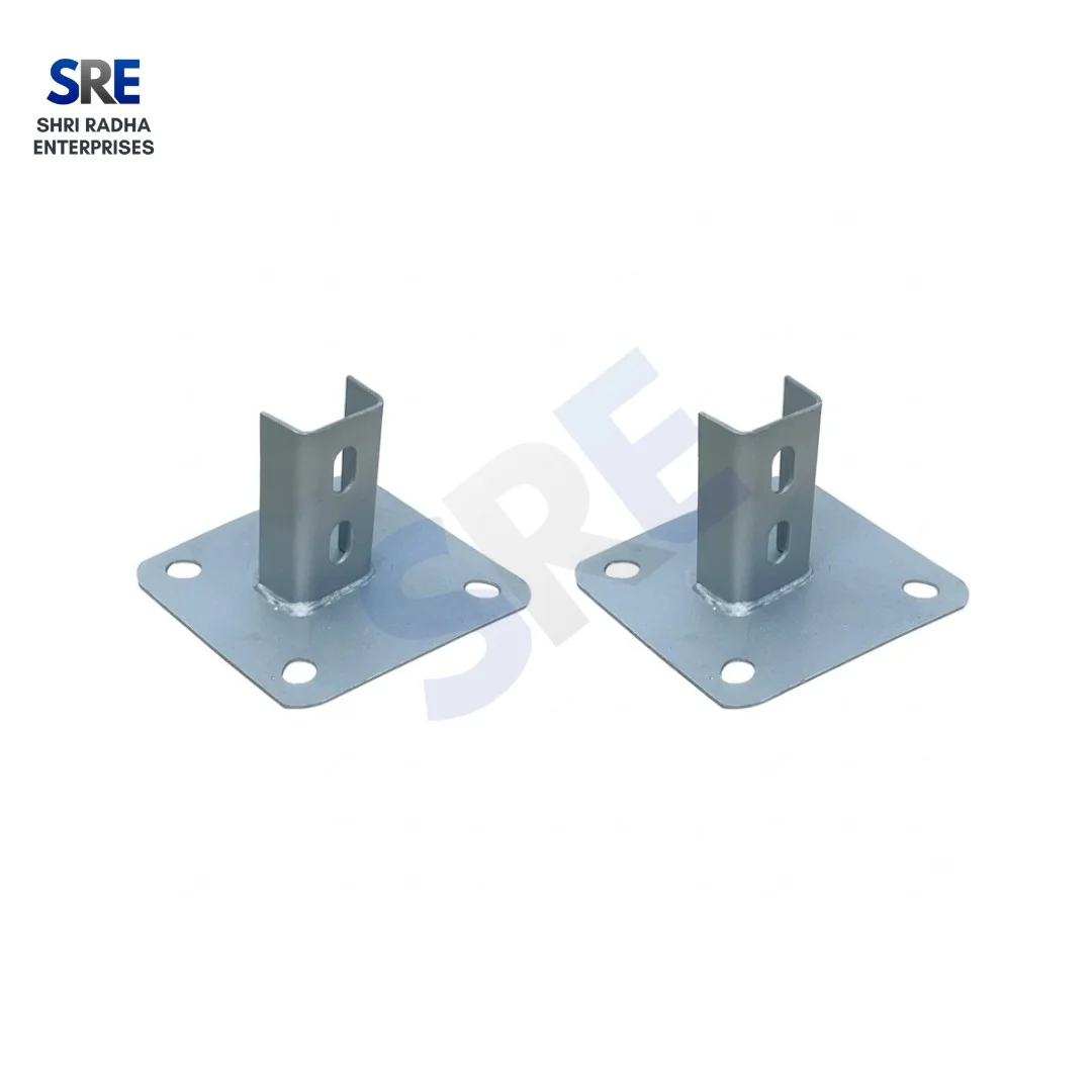 Solar Base Plate Set Pair of Mild Steel Solar Base Plates with Welded C Strut Channel