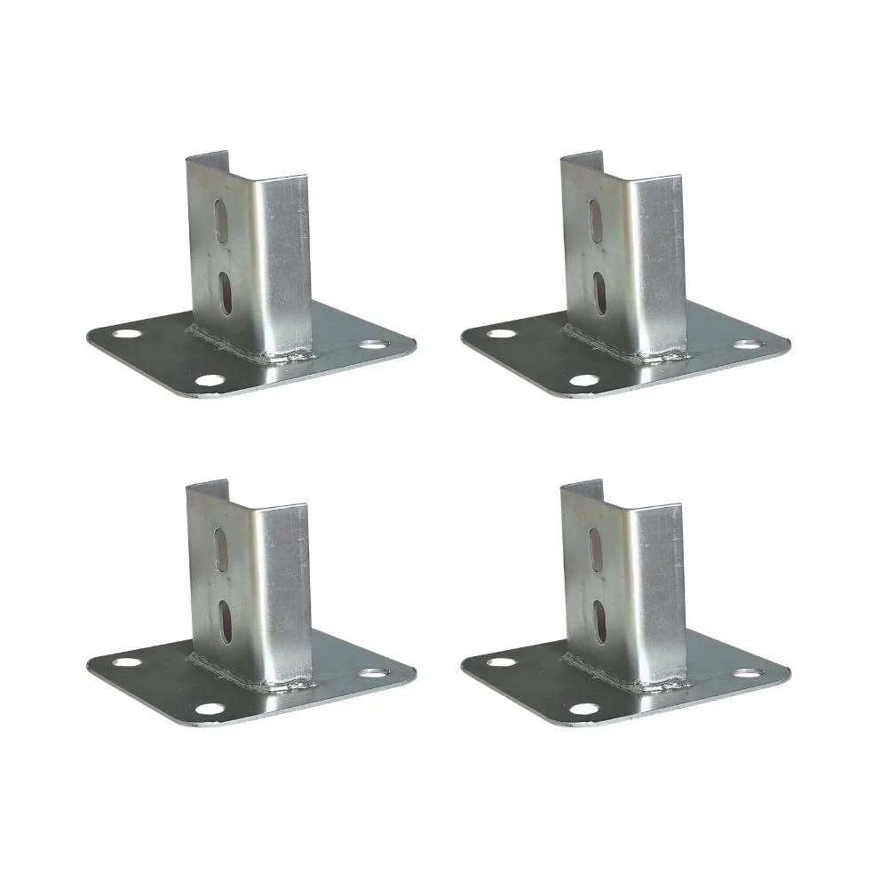 Close up of 6mm bottom base plate with 3mm top lip channel welded solar pedestal assembly Thumbnail 3