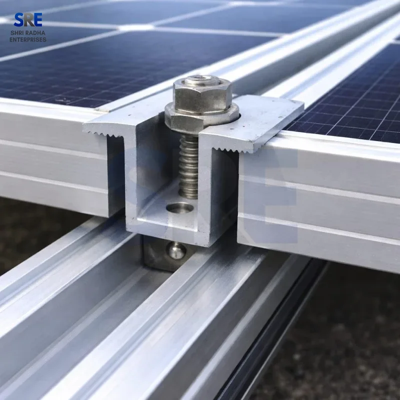 Heavy duty U shape solar mid clamps manufactured in 30mm 35mm 40mm 45mm 50mm sizes Thumbnail 2