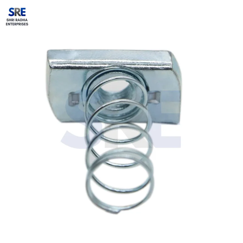Stainless steel mechanical spring nut 1/4 to 1/2 inch sizes for deep channel fastening Thumbnail 3